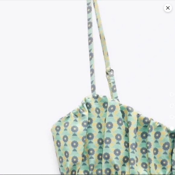 Zara Floral Patterned Corset Tank Top Size Small - Picture 3 of 10